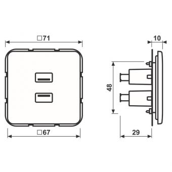 JG Multimediaanschluss 2x   MACD1153WW 