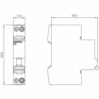 Siemens LS COM 230V 6kA,     5SL6016-6MC 
