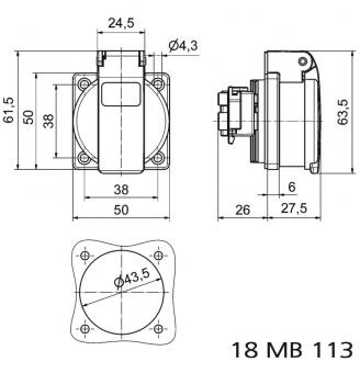 Bals SCHUKO-Anbausteckdose Gr 16A  71089 