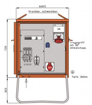 Walther Verteilerschrank 44kVA  WV0364R1 