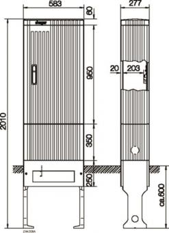 Hager Kabelverteilersäule ZAS    ZAK205A 