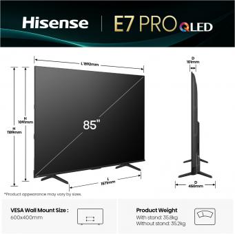 Hisense 85E77Q Pro sw QLED-TV 
