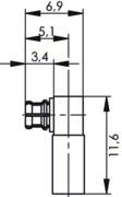 TG SMP-Kabelwinkelbuchse Cr    100025159 