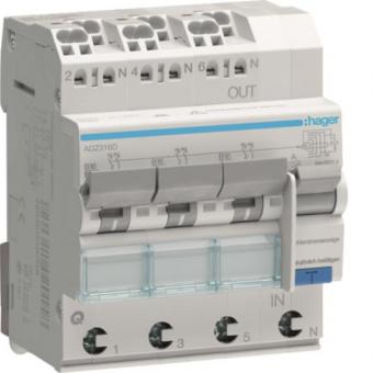 Hager Fi-LS 3X 1P+N 6kA B-16A    ADZ316D 