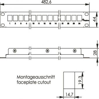 TG 19Z Frontplatte 1HE       H02025A0197 