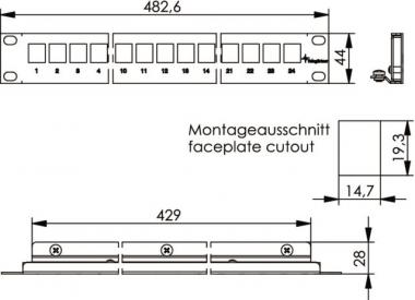 TG 19Z Frontplatte 1HE       H02025A0197 