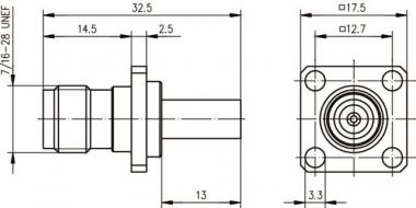 TEGA TNC-Kabelbuchse m.Flansch 100023767 