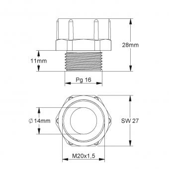 Kleinhuis Adapter Pg16 außen  1897P16M20 