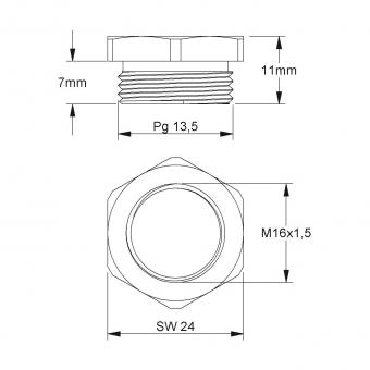 Kleinhuis Adapter PG13.5/M16 Ms 46P13M16 