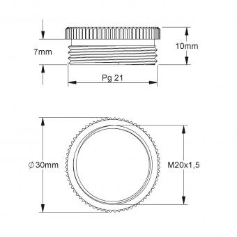 Kleinhuis Adapter Pg21 außen    46P21M20 