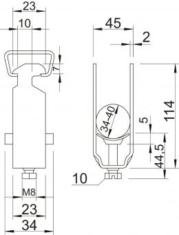 OBO 2056 2 40 FT Bügelschelle 2-fach 