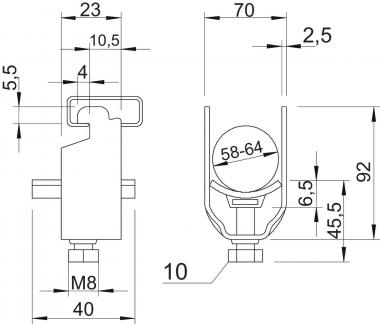 OBO 2056N 64 FT Bügelschelle 58-64mm St 