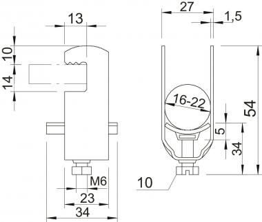 OBO 2056F 22 FT Bügelschelle 16-22mm St 
