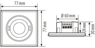 Esylux Up quad. Weiß   MD-FLAT 360i/8 SW 