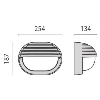 PIL EKO 19/GRILL E27 750 NERO    300275 