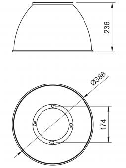 Lichtline Schirm Al 80°     430200008000 