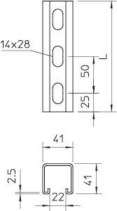 OBO MSL4141P6000FT Profilschiene gelocht 