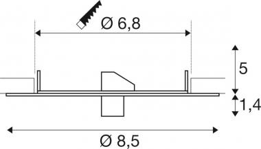 SLV FITU, Einbaurosette sw       1004674 