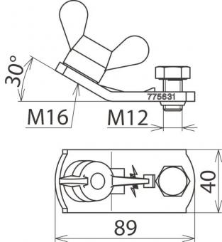 DEHN Erdanschluss1ück m. Flügelmu 775631 