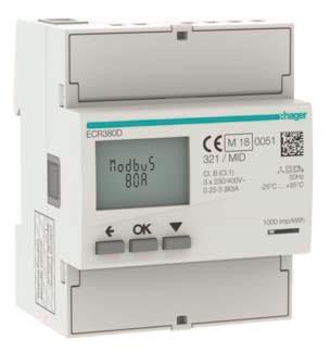 Hager Energiezähler 3phasig      ECR380D 