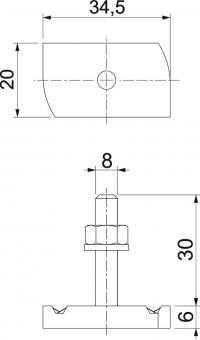 OBO MS41HB M8x30 ZL Hammerkopfschraube f 