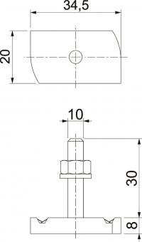 OBO MS41HB M10x30 ZL Hammerkopfschraube 