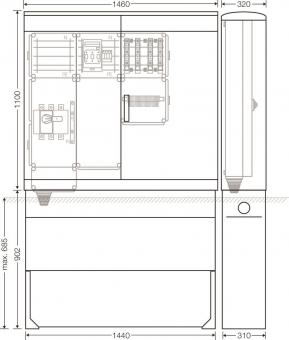 Hensel Ladeverteiler f.4 Mi EV 22kW 4011 