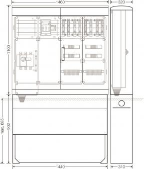 Hensel Ladeverteiler f.8 Mi EV 22kW 8111 