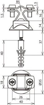 DEHN Leitungshalter NIRO/galCu f. 274167 