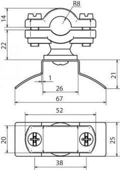 DEHN Stangenhalter a. PA f. Rd    275716 