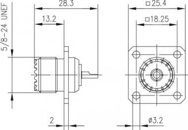 TEGA UHF-Flanschbuchse Löt SO  100024344 