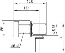 TG SMA-Winkelstecker CR AU   J01150A0091 