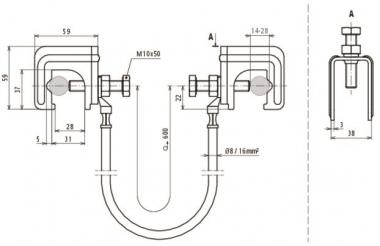 Dehn 416941 UES  UES 16 L600 2VK RD10 28 