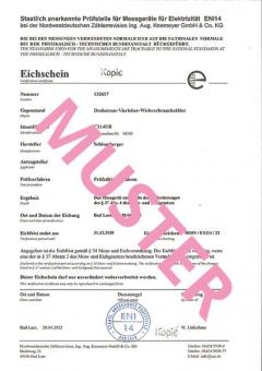 NZR Ausstellung eines         Eichschein 