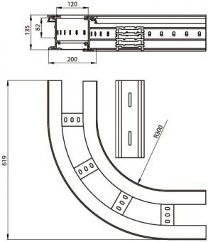 Unex Flachbogen 90  lichtgrau   67226-04 