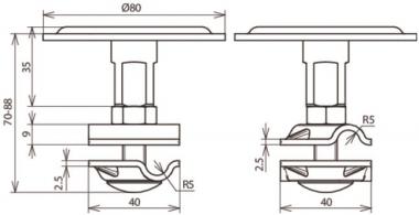 Dehn Fangpilz       FP D80 ET70 8.10 V2A 