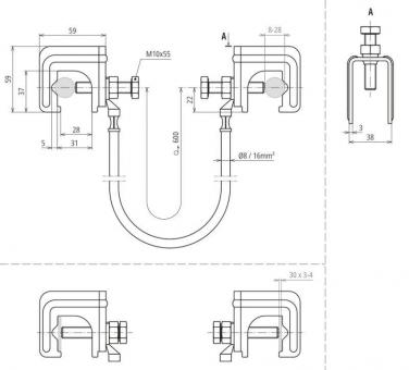 Dehn 416941 UES  UES 16 L600 2VK RD10 28 