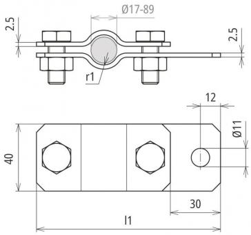 DEHN Erdungsrohrschelle 48,3mm    410359 