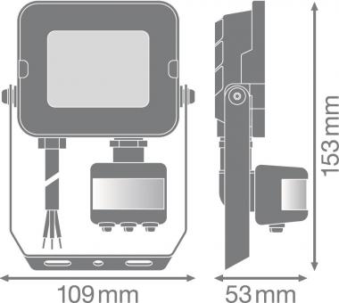 LEDV FL COMP SEN V 10W840 SYM 100 BK 