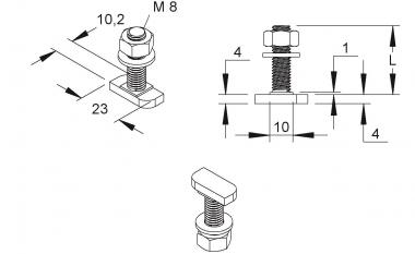 NIED Hammerkopfschrauben       HM 308/20 