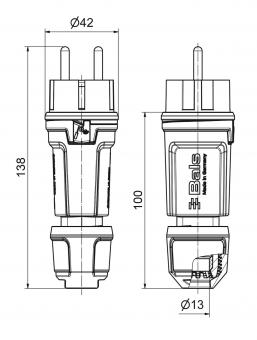 Bals Schutzkontakt-Stecker 16A    7372-1 
