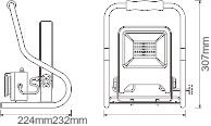 LEDV LED WORKLIGHT R-STAND SOCKET 30 