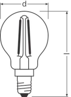 Ledvance LED CLASSIC P P 2.5W 827 FIL CL 