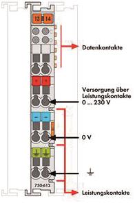 WAGO 750-612 Potentialeinspeisung,AC/DC 