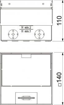 OBO UDHOME2 GV15V Bodensteckdose m.2f 