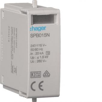 Hager Steckmodul T2 N-PE Uc 260V SPB015N 