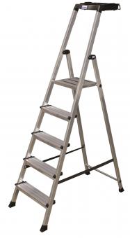 KRAU SECURY Alu-Leiter 5 Stufen   126535 