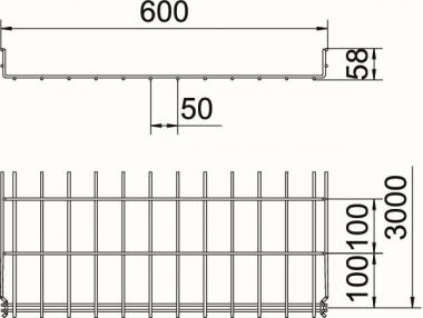 OBO GRM 55 600 FT Gitterrinne GRM 
