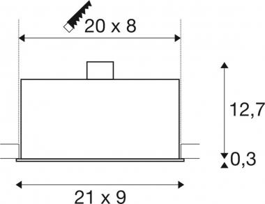 SLV KADUX 3 GU10 Downlight eckig  115531 