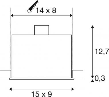 SLV KADUX 2 GU10 Downlight eckig  115520 